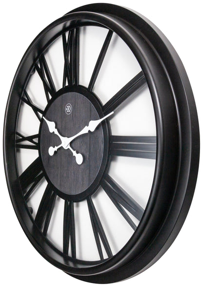 NeXtime Clocks Quebec wall clock, 51 cm plastic design, right side view showing the clock face and sleek modern style.