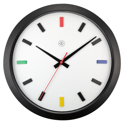 NeXtime wandklok van 36cm, stil, plastic, ontwerp "Mix", voor aan de muur, modern en functioneel.