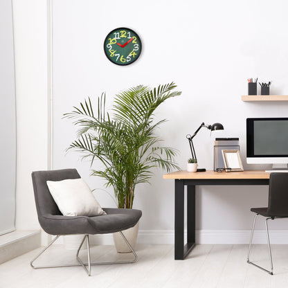 Green NeXtime Clocks wall clock, 30cm silent plastic design with chalkboard surface, ideal for modern interior decor.