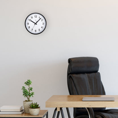 NeXtime Clocks wall clock, 25.5cm, silent operation, plastic frame, model "Robust" with modern design.