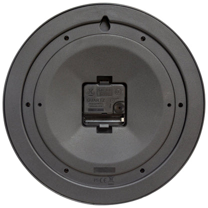 NeXtime Clocks wall clock with 25.5cm plastic case, silent mechanism, labeled "Robust," shown from the back.