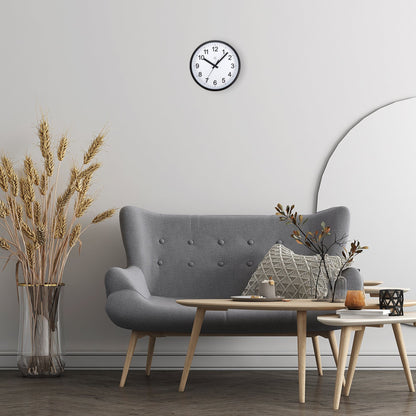 NeXtime Clocks Robust wall clock, 25.5cm, silent motion, plastic frame, interior setting with modern design.