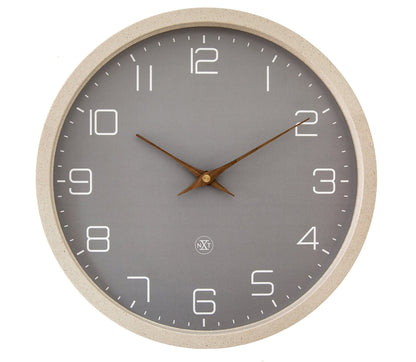 NeXtime Clocks Eco wall clock, 30cm silent design with paper and bioplastic materials, front view showing minimalist face.