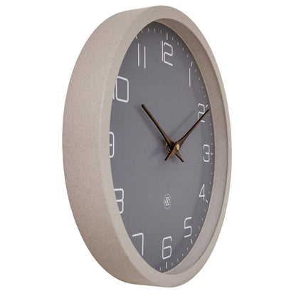 NeXtime Clocks 30cm silent wall clock with eco-friendly paper and bioplastic design, shown from the left side.