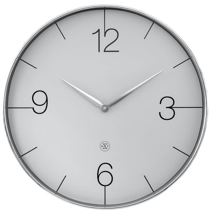 NeXtime wandklok Finesse Large, 51cm, zilver en goud, stille kunststof klok met chromen details, modern design.