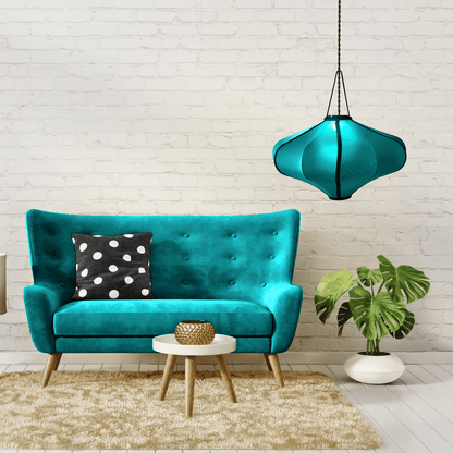 60cm lantern-style fabric lamp shade by NeXtime Clocks, elastic design with a soft, ambient lighting effect.