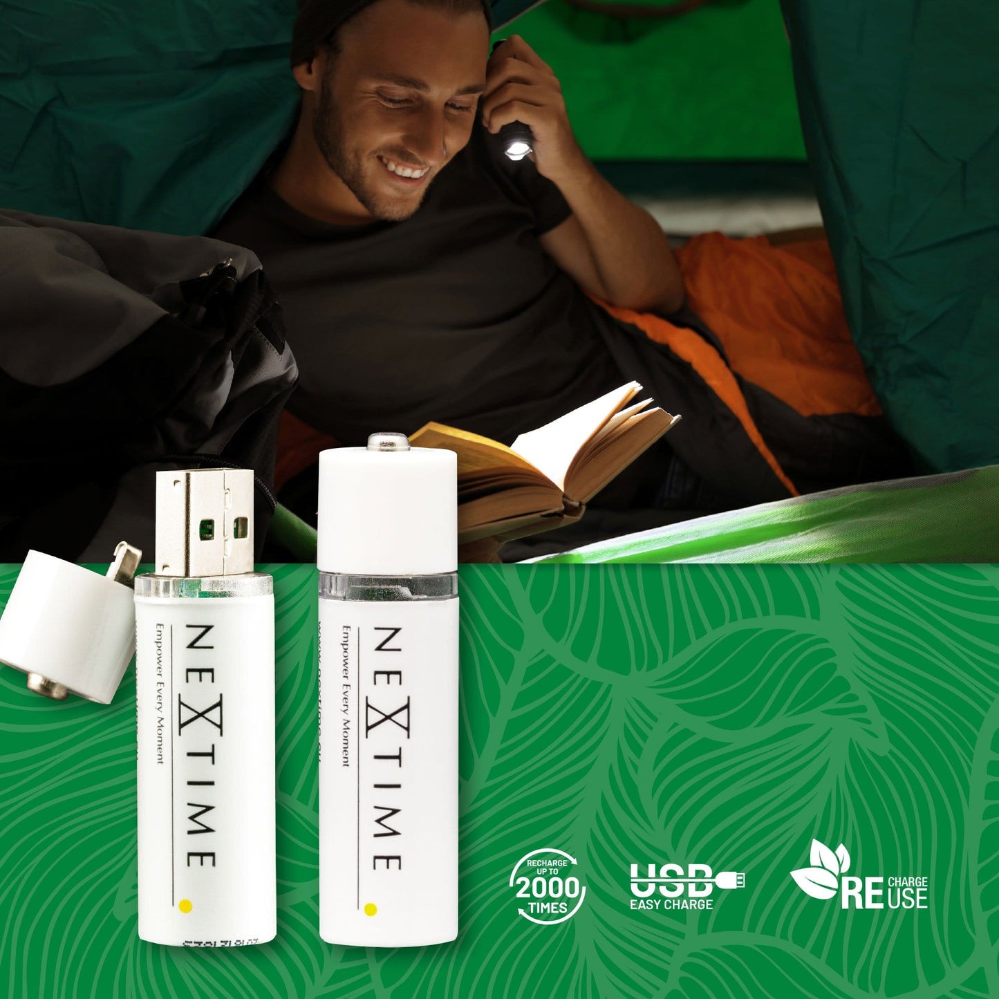 USB-Akku – 2 AA-Batterien