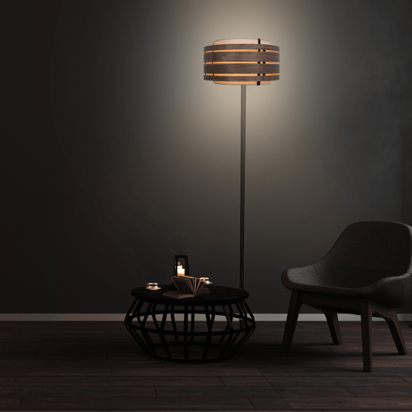 Black metal floor lamp stand with universal E27 socket, 157x35 cm, designed for lighting fixtures, by NeXtime Clocks.