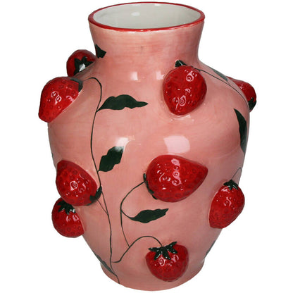 Vase Erdbeer-Dolomit - 30 cm