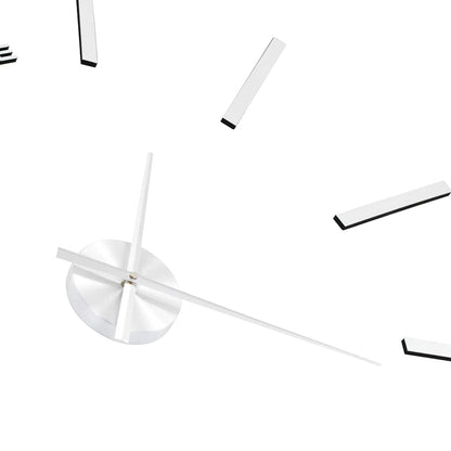 3D-Wanduhr im modernen Design, 100 cm XXL, Silber
