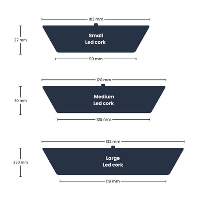 Kork mit LED-Beleuchtung – Terrariumkork mit Licht – 3 Größen erhältlich
