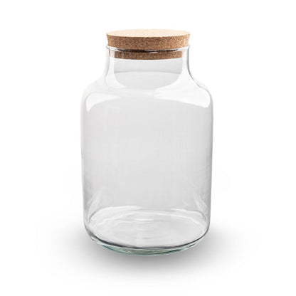 Terrariumflasche „Milky“ mit LED-Beleuchtung – Geschlossenes Terrarium Ø 21 cm ↑ 30 cm