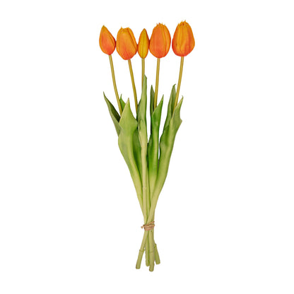 Vase Jessie Bow + 10x Real Touch Tulpen Orange