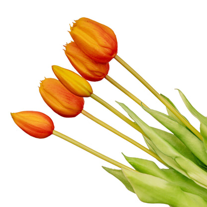 Vase Jessie Bow + 10x Real Touch Tulpen Orange